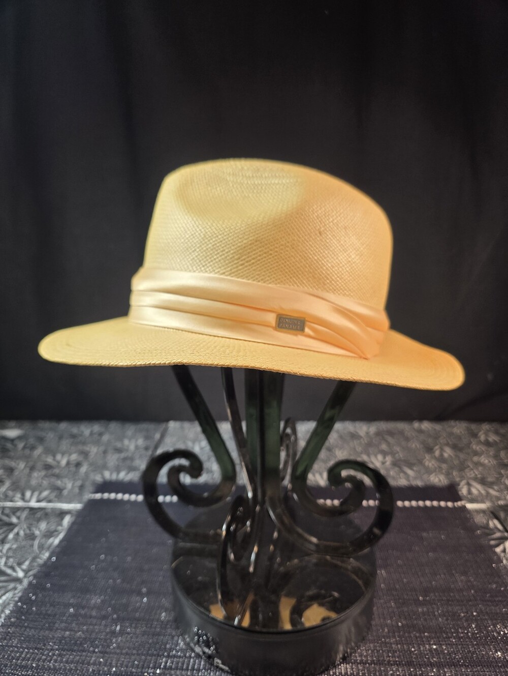 Genuine PANAMA Hat and Matching Light Satin Ribbon Hatband